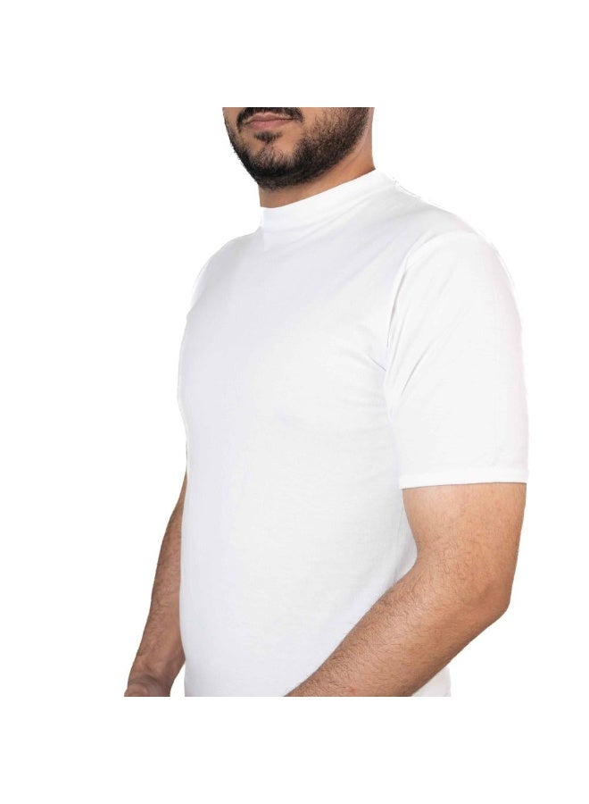 FIDCHY Men's Underwear T-Shirt - Crew Neck (Halaq) - 100% Premium Cotton - White - Image 1